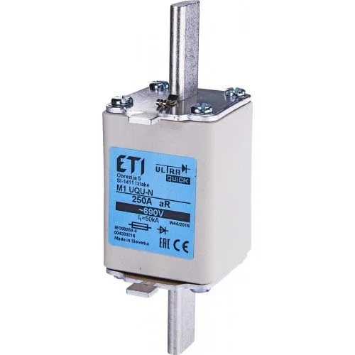 Запобіжник ETI M1UQU-N/200A/690V aR 50kA Запобіжник ETI M1UQU-N/200A/690V aR 50kA