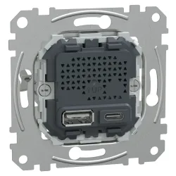 Механізм USB-розетки А+С 21 Вт PD Механізм USB-розетки А+С 21 Вт PD