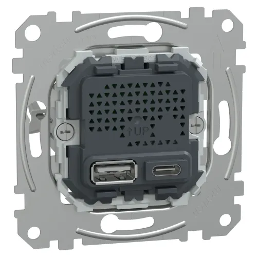 Механізм USB-розетки А+С 21 Вт PD Механізм USB-розетки А+С 21 Вт PD