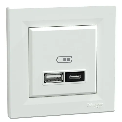 USB-розетка тип A+C 21 Вт білий USB-розетка тип A+C 21 Вт білий