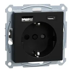 Роз заз шт USB A+C 16А SysM чорн мат