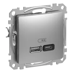 USB роз A+C 3A 45Вт Алюм Sedna Design
