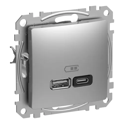USB роз A+C 3A 45Вт Алюм Sedna Design USB роз A+C 3A 45Вт Алюм Sedna Design