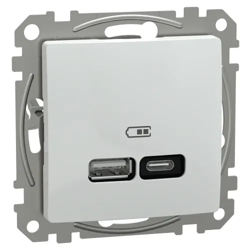 USB-розетка тип A+C 21 Вт білий USB-розетка тип A+C 21 Вт білий