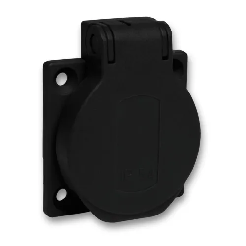 Роз підкл ззаду чорн 50х50 16А 2P+E IP54