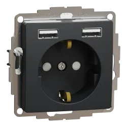 Роз з заземл+USB Чорний Sedna Design Роз з заземл+USB Чорний Sedna Design