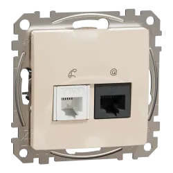 Розетка RJ45+RJ11 6UTP, бежевий Розетка RJ45+RJ11 6UTP, бежевий