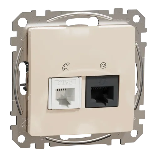 Розетка RJ45+RJ11 6UTP, бежевий Розетка RJ45+RJ11 6UTP, бежевий