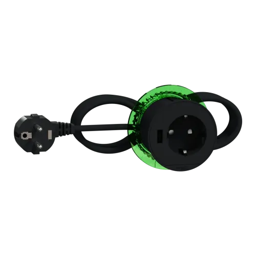 БЛОК РОЗЕТ. (2К+З)+USB тип А АНТРАЦИТ