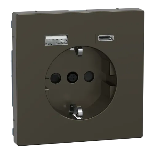 Роз заз шт USB A+C 16А SysD мокко Роз заз шт USB A+C 16А SysD мокко