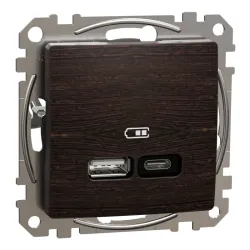 USB розетка А+С, венге USB розетка А+С, венге
