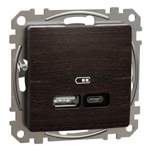 USB розетка А+С, венге USB розетка А+С, венге