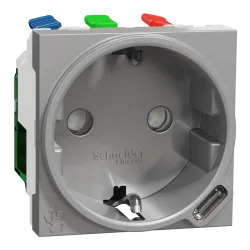 Unica New Сил.роз + USB-С 10,5Вт 2М алюм