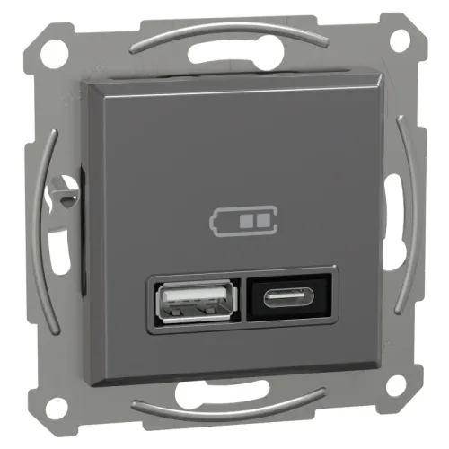 USB-розетка тип A+C 21 Вт антрацит USB-розетка тип A+C 21 Вт антрацит