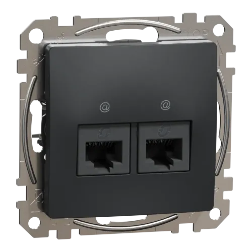 Два роз RJ45 CAT5E UTP Чорн Sedna Design Два роз RJ45 CAT5E UTP Чорн Sedna Design