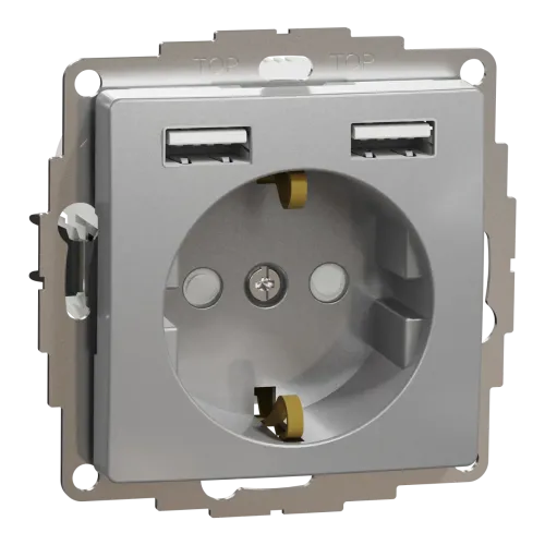 Роз з заземленням+USB Алюм Sedna Design Роз з заземленням+USB Алюм Sedna Design