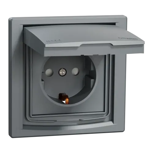 РОЗЕТКА З З/К ЗАХ ШТР ASFORA ip44 СТАЛЬ РОЗЕТКА З З/К ЗАХ ШТР ASFORA ip44 СТАЛЬ