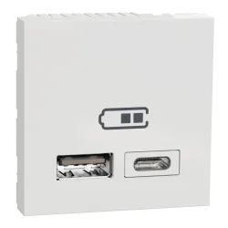 Подвійна USB розетка A+C білий Подвійна USB розетка A+C білий