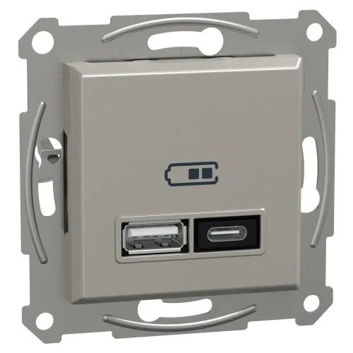 USB-розетка тип A+C 21 Вт бронза