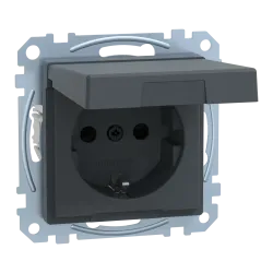 Роз кр IP44 заз шт 16А SysM антрацит Роз кр IP44 заз шт 16А SysM антрацит