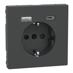 Роз заз шт USB A+C 16А SysD антрацит