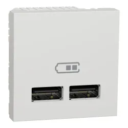 Розетка USB подв. 2.1А 2 модуля біл Розетка USB подв. 2.1А 2 модуля біл