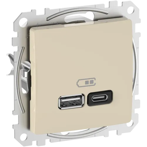 USB роз A+C 3A 45Вт Бежевий Sedna Design USB роз A+C 3A 45Вт Бежевий Sedna Design