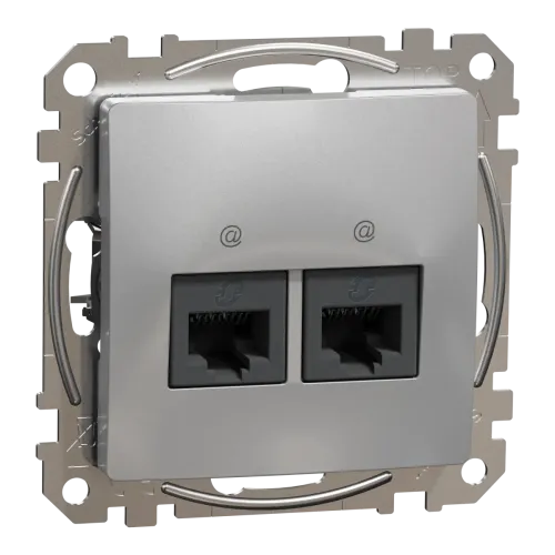 Два роз RJ45 CAT5E UTP Алюм Sedna Design