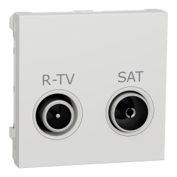 Розетка R-TV SAT прохід, 2 модуля біл Розетка R-TV SAT прохід, 2 модуля біл