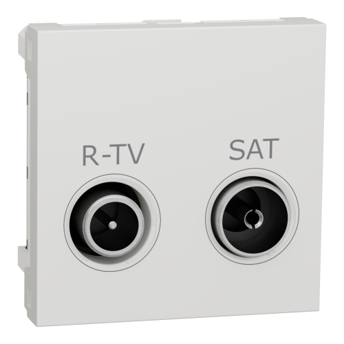 Розетка R-TV SAT прохід, 2 модуля біл