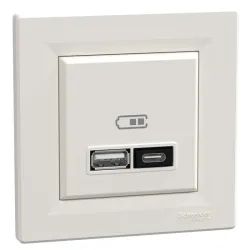 USB-розетка тип A+C 21 Вт кремовий USB-розетка тип A+C 21 Вт кремовий