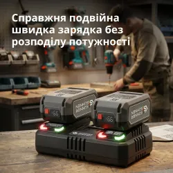 Подвійний швидкий зарядний пристрій для акумуляторних батарей 20V KS C35A-2 Подвійний швидкий зарядний пристрій для акумуляторних батарей 20V KS C35A-2
